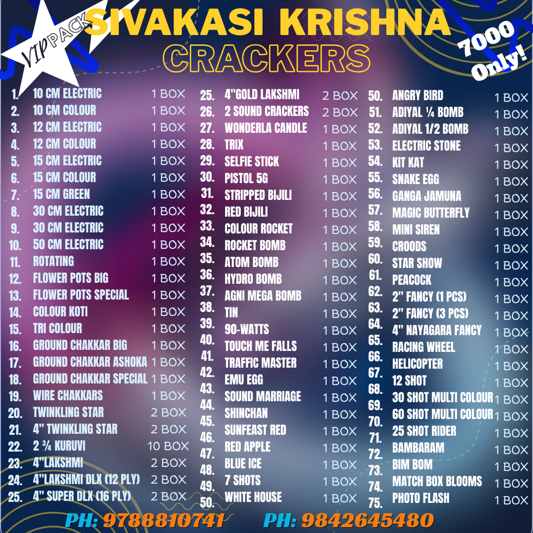 Online Crackers Price list 2025